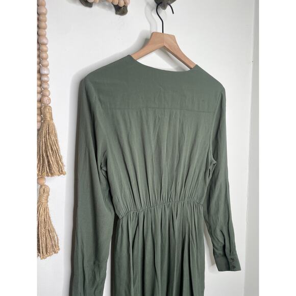 NWT Anthropologie Maeve Lene Olive Green Jersey Knit Surplice Wrap Dress XS - Picture 9 of 10